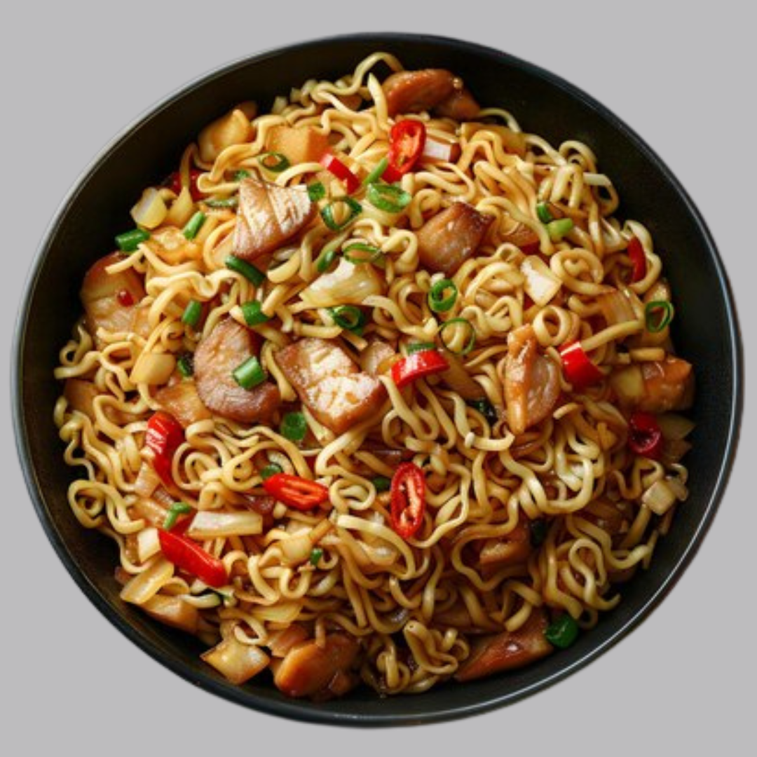 Noodles cu porc cu legume si sos de soia - 1,2 kg de la Chefsuperfood Noodles cu porc