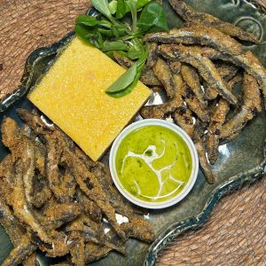 Crap prajit cu mamaliga gatit dupa reteta lui Chef Catalin Scarlatescu- 200g