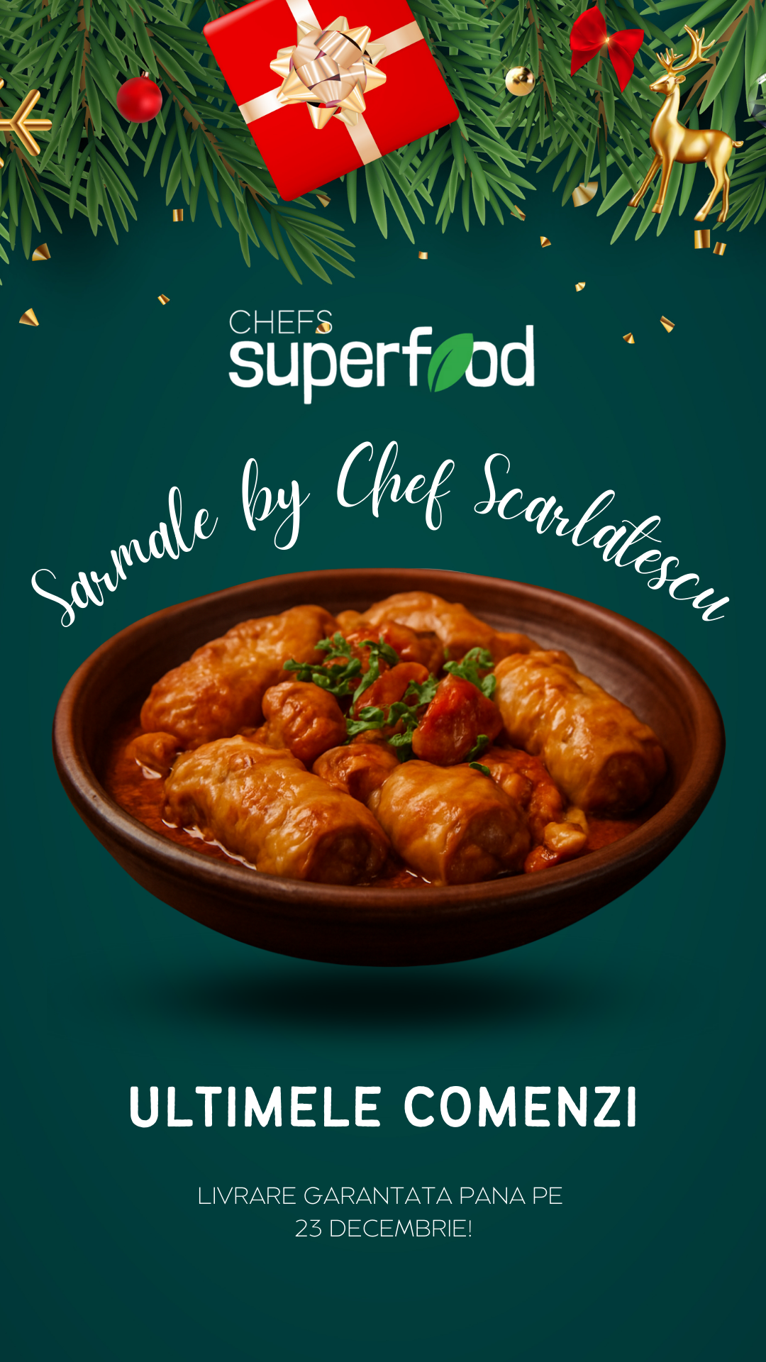 Dark Green Modern Christmas Food Your Story