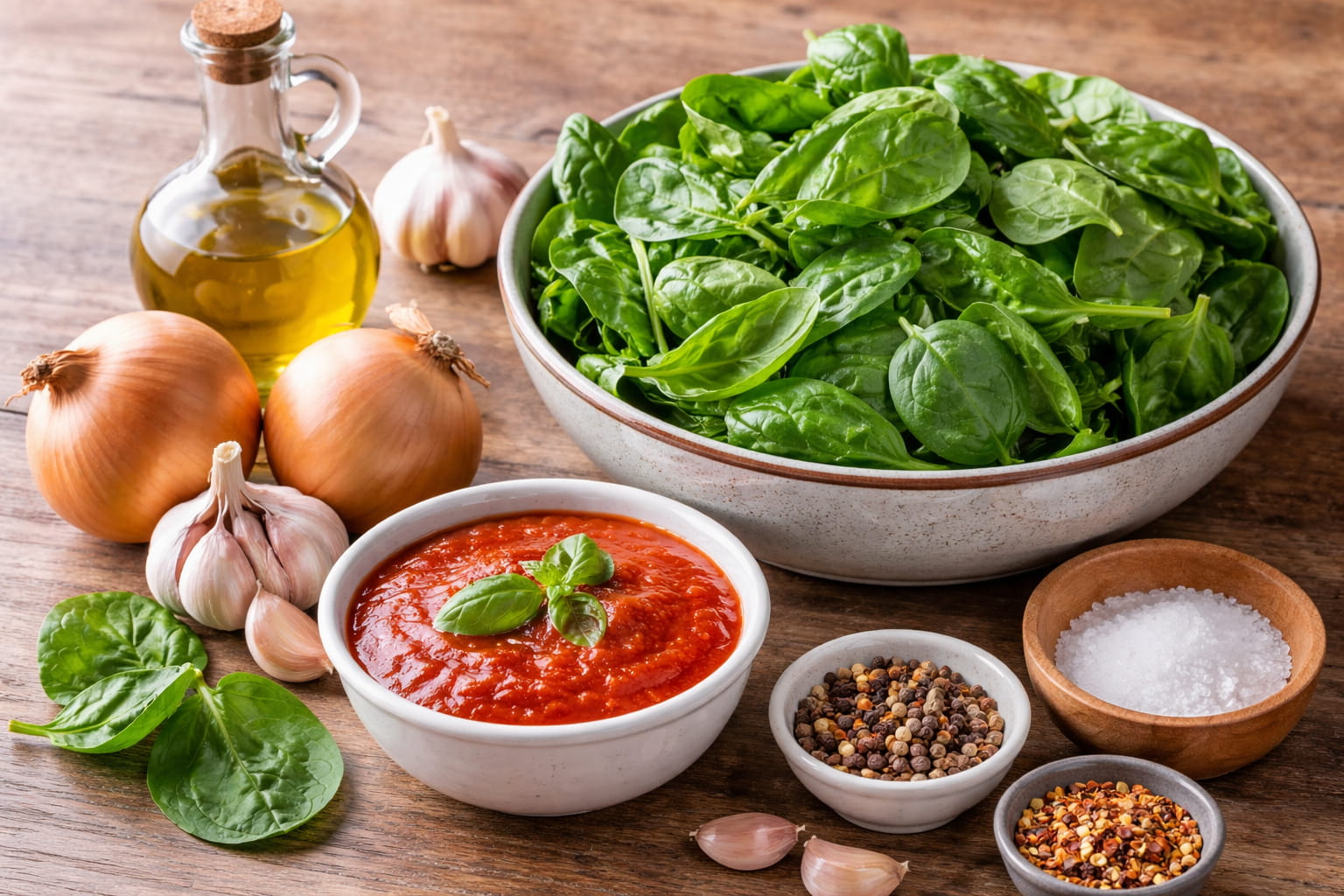 Ingrediente naturale pentru mancare de spanac de post